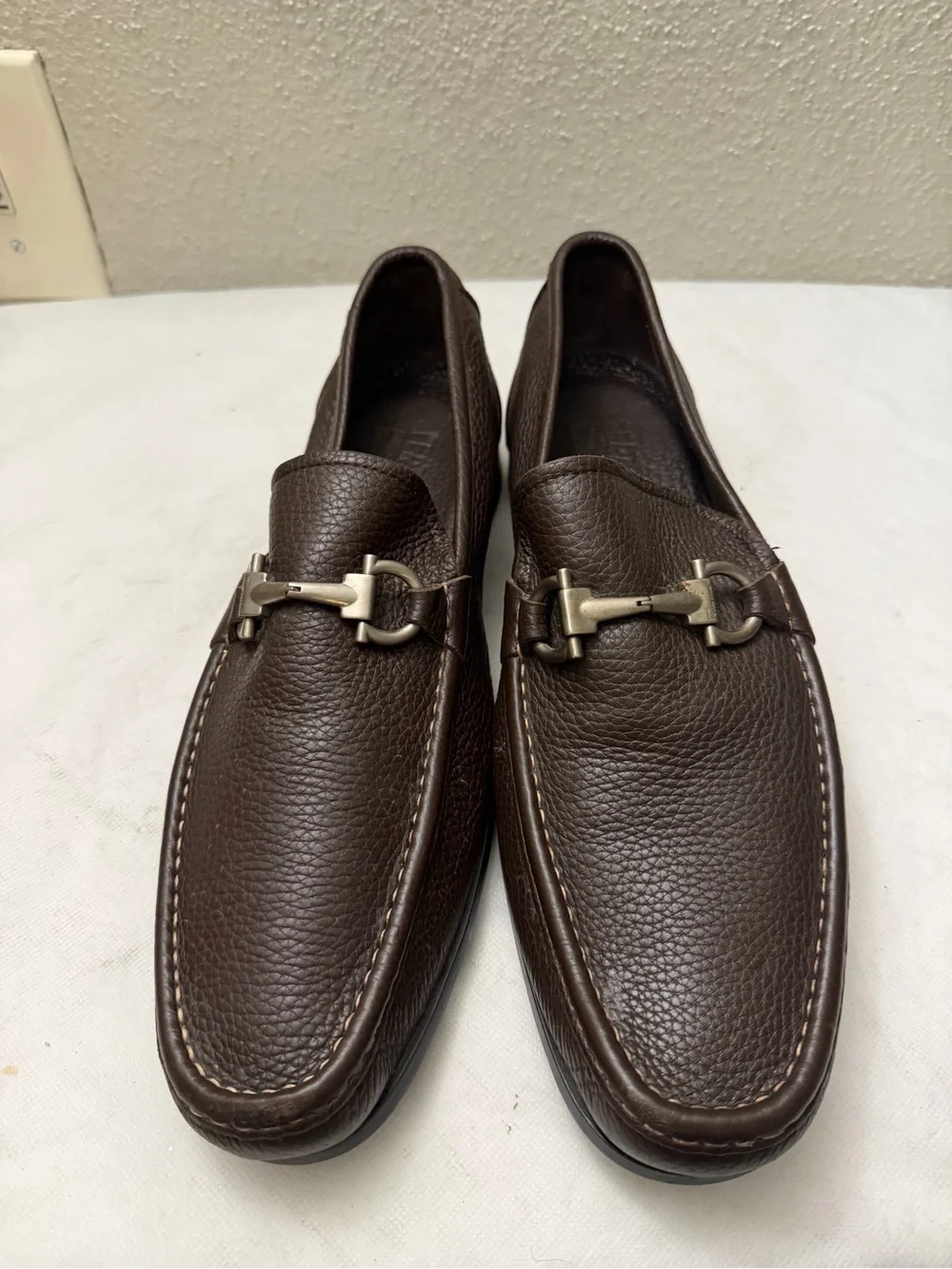 Salvatore Ferragamo White and Brown Leather Bit Loafers, pre-owned, SZ 10.5 Salvatore Ferragamo | Shoes | Salvatore Ferragamo White And  main image 3